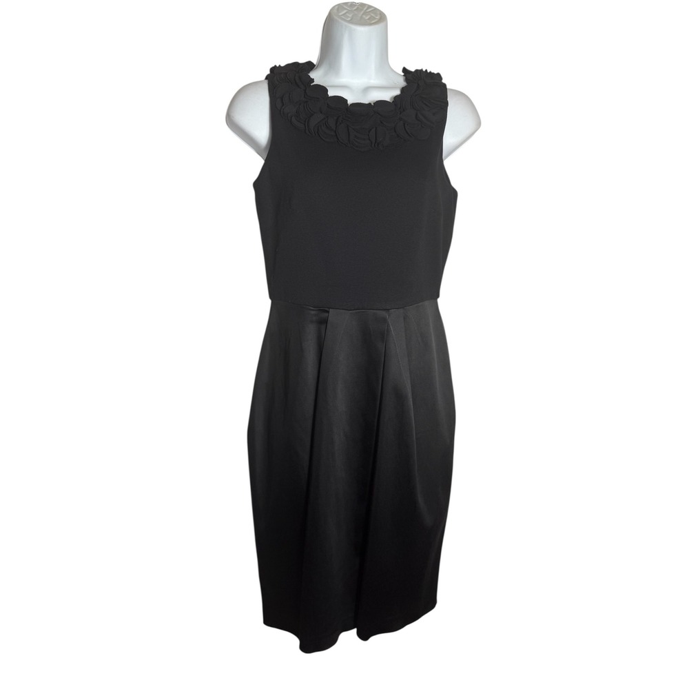 Taylor Dress Size 2 Black Ruffle Sleeveless Cocktail Party Career Dress 🖤🖤🖤